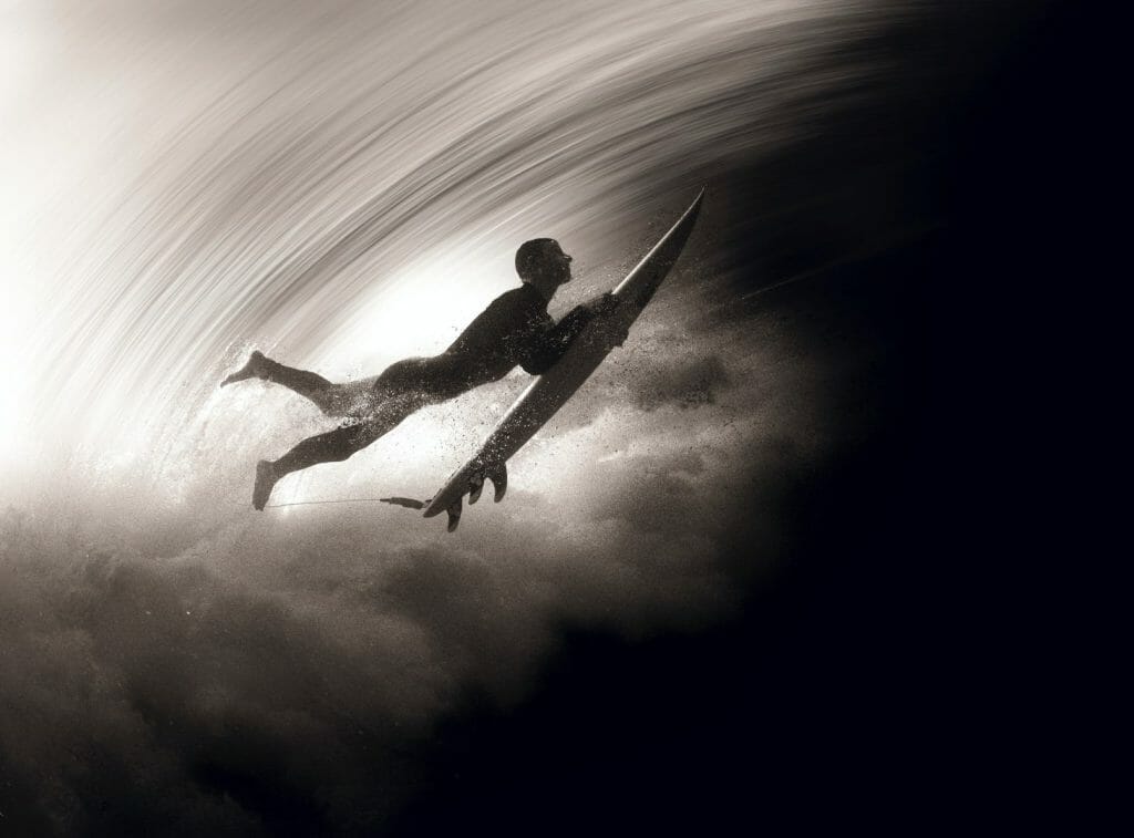 duck dive, surfing wave